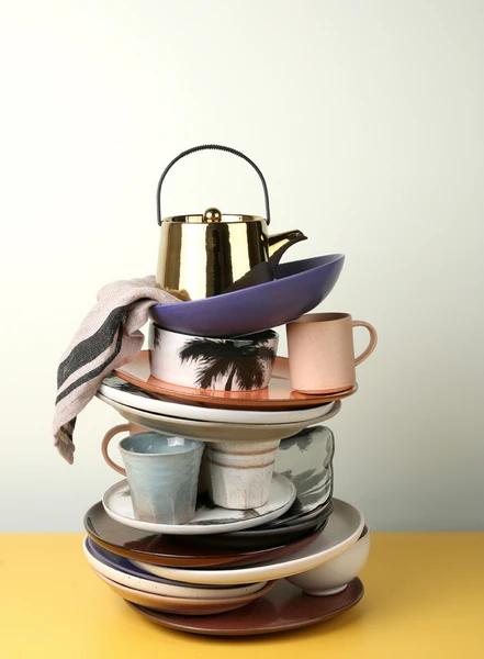 HKliving Bold & Basics Ceramics Grey Blue Beaker 3 HKliving Bold & Basics Ceramics Grey Blue Beaker