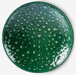 HKliving Emerald Ceramic Bowl With Raised Angular Base 4 HKliving Emerald Ceramic Bowl With Raised Angular Base