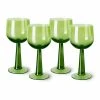HKliving The Emeralds: Tall Lime Green Wine Glass (set Of 4)
