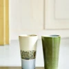 HKliving Ceramic 70's Latte Mug In Grass