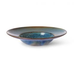 HKliving Pasta Plate Rustic Blue