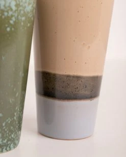 HKliving 70s Ceramics Latte Mugs Alpha Set Of 2