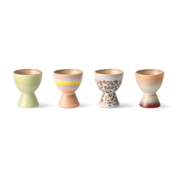 HKliving 70's Ceramics Egg Cups | Taurus | Set of 4 HKliving 70's Ceramics Egg Cups | Taurus | Set of 4