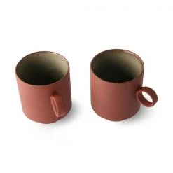 HKliving Set of 2 Terra Bold Basic Ceramics Coffee Mug