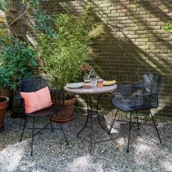 HKliving Black Braided Rattan Garden Tub Chair 6 HKliving Black Braided Rattan Garden Tub Chair