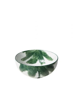 HKliving Bold & Basic Ceramics: Porcelain Bowl Palms, Green