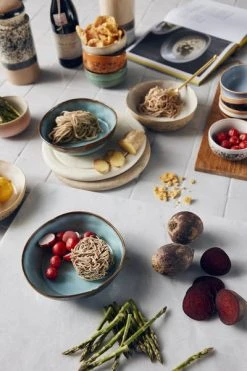 HKliving 70's Ceramics Set Of Two Pasta Bowls Lagune