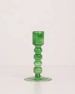 HKliving The Emeralds Glass Candle Holder M Forest Green