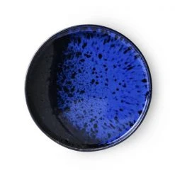 HKliving Ceramic Dessert Plate | Cobalt Blue