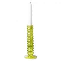 HKliving Glass Candle Holder | Large | Lime Green