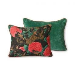 HKliving Red Floral Stitched Cushion