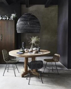 HKliving Extra Large Hand Woven Wicker Hanging Lamp