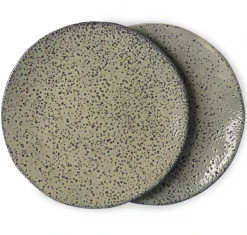 HKliving Gradient Ceramics Side Plate Taupe Set of 2