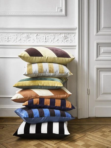 HKliving Striped Cushion Velvet Peach Cream 40 x 60cm 6 HKliving Striped Cushion Velvet Peach Cream 40 x 60cm