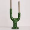HKliving The Emeralds Ceramic Candle Holder L Reactive Green