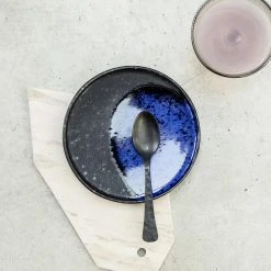 HKliving Ceramic Dessert Plate | Cobalt Blue