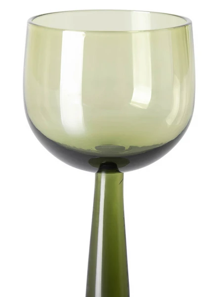 HKliving The Emeralds Olive Green Tall Wine Glass 3 HKliving The Emeralds Olive Green Tall Wine Glass