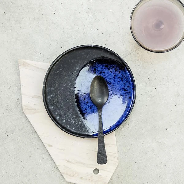 HKliving Bold Basic Ceramics Dessert Plate Cobalt Blue HKliving Bold Basic Ceramics Dessert Plate Cobalt Blue