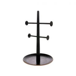 HKliving Black Wooden Jewelry Rack