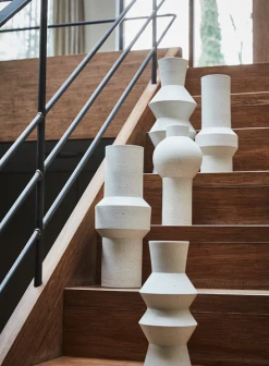 HKliving Speckled Clay Straight Large Vase