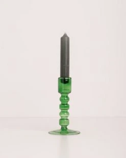 HKliving The Emeralds Glass Candle Holder M Forest Green