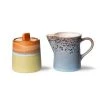 HKliving 70's Ceramics Milk Jug & Sugar Pot | Berry/Peat 1 HKliving 70's Ceramics Milk Jug & Sugar Pot | Berry/Peat