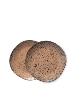 HKliving Gradient Ceramics Dessert Plate In Taupe