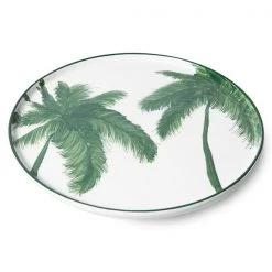 HKliving porcelain dinner plate palms,