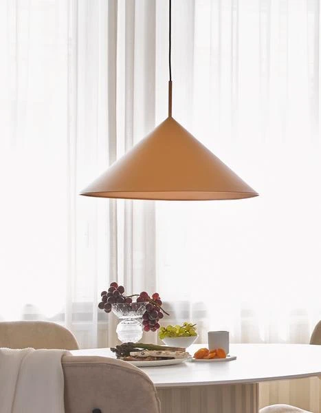 HKliving Triangular Peach Pendant Light In Moulded Metal HKliving Triangular Peach Pendant Light In Moulded Metal
