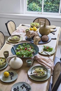 HKliving ceramic jar m white speckled