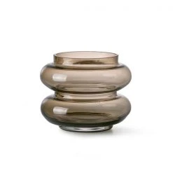 HKliving Smoked Brown Glass Wiggle Vase