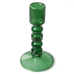 HKliving Glass Candle Holder | Medium | Forest Green