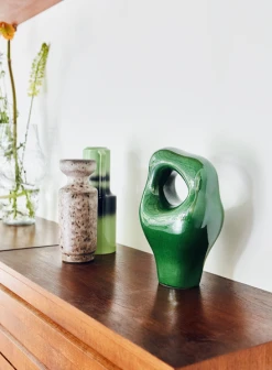HKliving Ceramic Sculpture Glossy Green