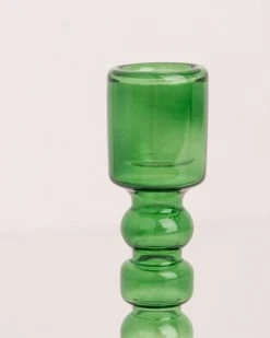 HKliving The Emeralds Glass Candle Holder M Forest Green