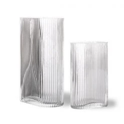 HKliving Clear Ribbed Vase