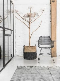 HKliving Rattan Tub Chair Black 6 HKliving Rattan Tub Chair Black