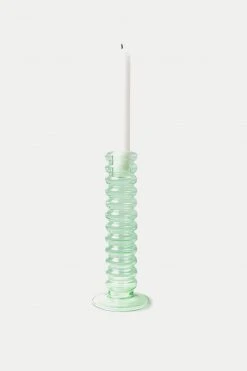 HKliving Mint Green The Emeralds Glass Candle Holder L