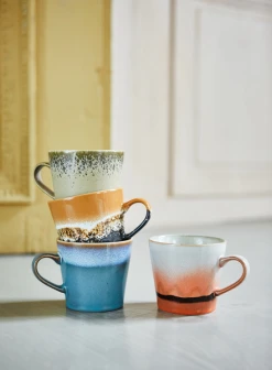 HKliving 70's Cappuccino Mug - Fire