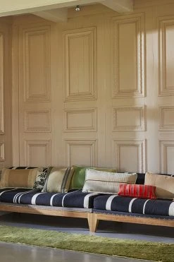 HKliving Brown Hand Woven Wool Cushion 38x74cm