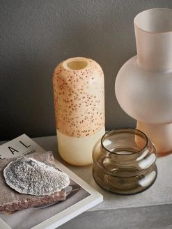 HKliving GLASS FLOWER VASE S MATT PEACH