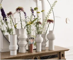 HKliving Speckled Clay Angular Vase | Medium 4 HKliving Speckled Clay Angular Vase | Medium