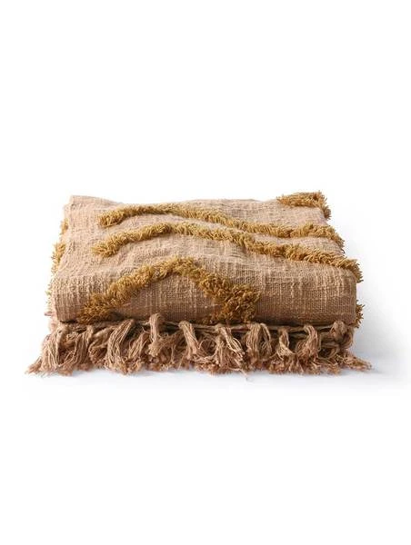 HKliving Cotton Fringe Pattern Throw HKliving Cotton Fringe Pattern Throw
