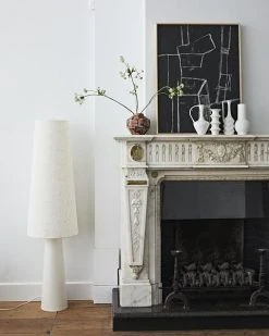 HKliving Orange Black Pink Brushstroke Painted Angular Vase