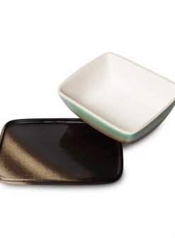 HKliving 70's Ceramic Butter Dish Mercury From