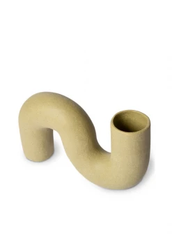 HKliving Objects Matt Olive Ceramic Twisted Vase