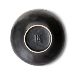 HKliving Large Black Porcelain Bowl