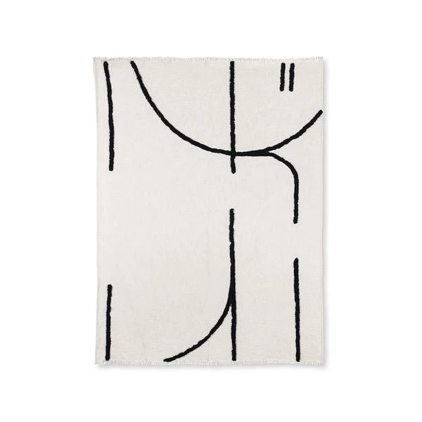 HKliving Throw Tufted Black Lines 6 HKliving Throw Tufted Black Lines