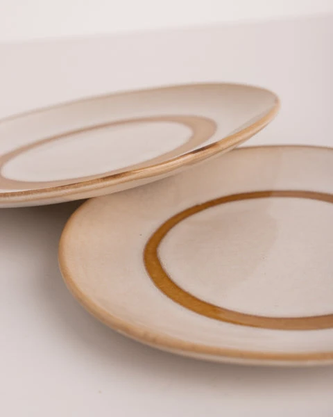 HKliving 70's Ceramic Dessert Plates Snow Set Of 2 HKliving 70's Ceramic Dessert Plates Snow Set Of 2