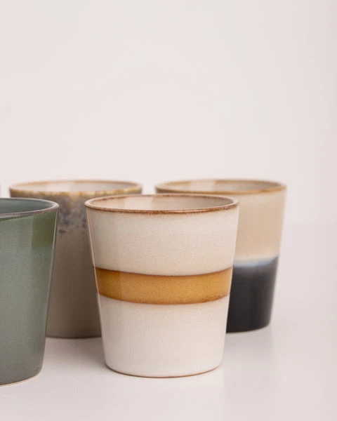 HKliving 70s Ceramics Coffee Mugs Set of 6 Pluto HKliving 70s Ceramics Coffee Mugs Set of 6 Pluto