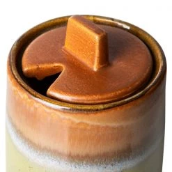 HKliving 70's Ceramics Milk Jug & Sugar Pot | Berry/Peat